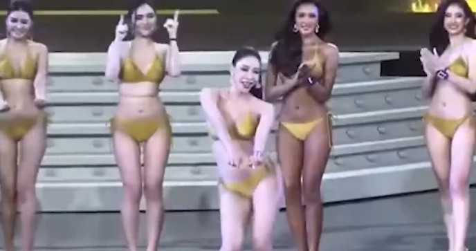Thí sinh Hoa hậu Thái Lan nhảy phản cảm với bikini